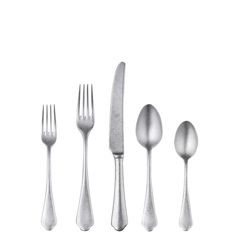 Dolce Vita 5-Piece Flatware Set, Pewter