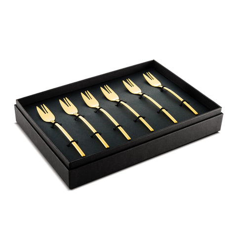 Due Ice oro 6-Piece Cake Fork Set