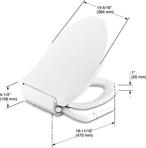 Kohler 5724-0 Puretide Toilet seat, Elongated, White