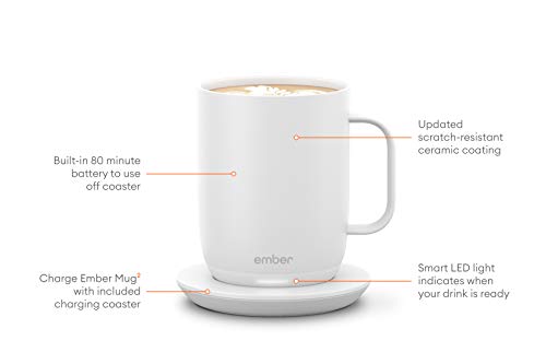 Ember Temperature Control Smart Mug 2, 14 oz, Black, 80 min. Battery Life - App Controlled Heated Coffee Mug - Improved Design