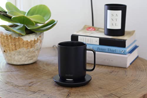 Ember Temperature Control Smart Mug 2, 14 oz, Black, 80 min. Battery Life - App Controlled Heated Coffee Mug - Improved Design