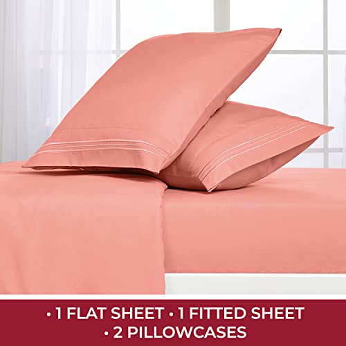 Mellanni King Size Sheet Set - Hotel Luxury 1800 Bedding Sheets & Pillowcases - Extra Soft Cooling Bed Sheets - Deep Pocket up to 16" Mattress - Wrinkle, Fade, Stain Resistant - 4 Piece (King, White)