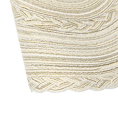 SHACOS Round Braided Placemats Set of 6 Washable Round Placemats for Kitchen Table 15 inch Round Table Mats (Beige, 6)