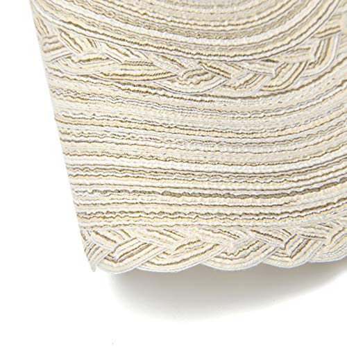 SHACOS Round Braided Placemats Set of 6 Washable Round Placemats for Kitchen Table 15 inch Round Table Mats (Beige, 6)