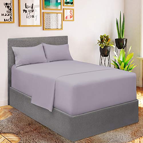 Mellanni King Size Sheet Set - Hotel Luxury 1800 Bedding Sheets & Pillowcases - Extra Soft Cooling Bed Sheets - Deep Pocket up to 16" Mattress - Wrinkle, Fade, Stain Resistant - 4 Piece (King, White)