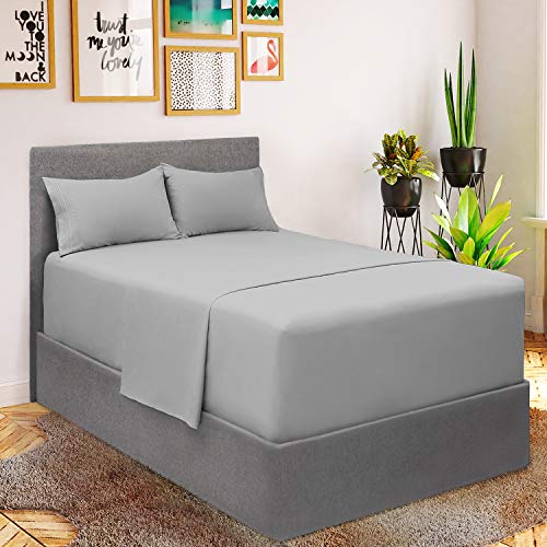 Mellanni King Size Sheet Set - Hotel Luxury 1800 Bedding Sheets & Pillowcases - Extra Soft Cooling Bed Sheets - Deep Pocket up to 16" Mattress - Wrinkle, Fade, Stain Resistant - 4 Piece (King, White)