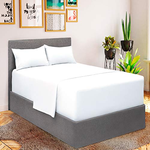 Mellanni King Size Sheet Set - Hotel Luxury 1800 Bedding Sheets & Pillowcases - Extra Soft Cooling Bed Sheets - Deep Pocket up to 16" Mattress - Wrinkle, Fade, Stain Resistant - 4 Piece (King, White)