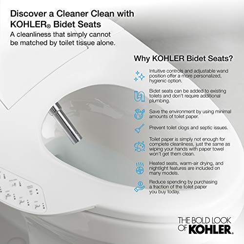 Kohler 5724-0 Puretide Toilet seat, Elongated, White