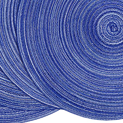 SHACOS Round Braided Placemats Set of 6 Washable Round Placemats for Kitchen Table 15 inch Round Table Mats (Beige, 6)