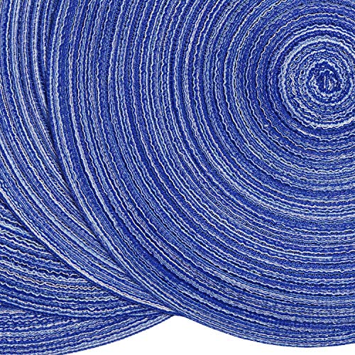 SHACOS Round Braided Placemats Set of 6 Washable Round Placemats for Kitchen Table 15 inch Round Table Mats (Beige, 6)