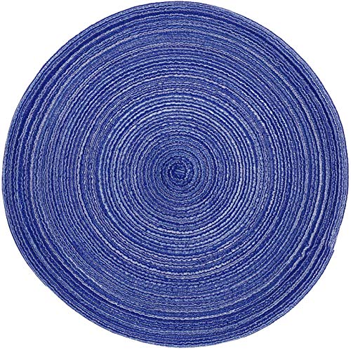 SHACOS Round Braided Placemats Set of 6 Washable Round Placemats for Kitchen Table 15 inch Round Table Mats (Beige, 6)