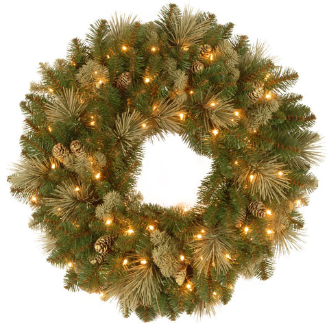 30" Carolina Pine Wreath with Battery Operated LED Lights