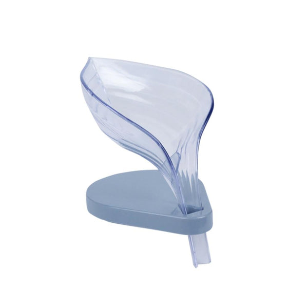 Leaf Shape Soap Box Bathroom Soap Holder Dish Storage Plate Tray  Plastic Sucker Non-slip Drainage Plastic Box Bathroom Supplies