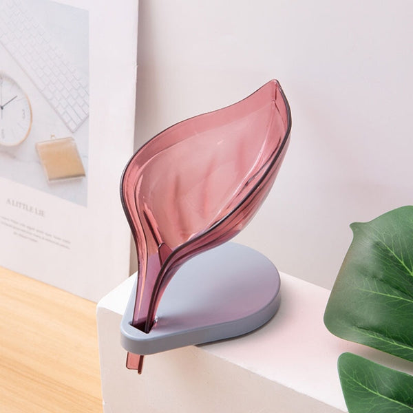 Creative 3D Leaf Soap Box Bathroom Double Layer Non-slip Drain Soap Holder Dish Case Soap Tray Bathroom Gadgets Accessories