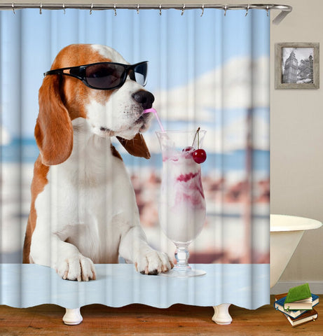 Vacation Dog Shower Curtain