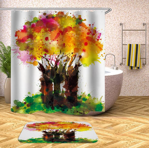 Blast Of Paint Tree Shower Curtain