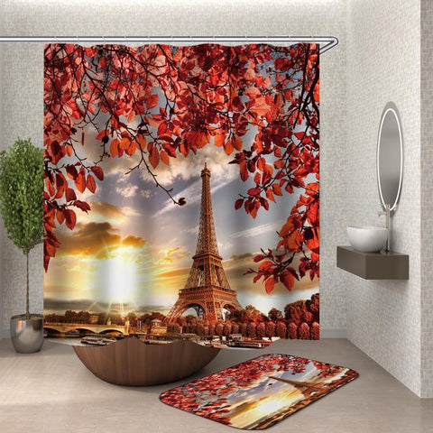 Fall Eiffel Tower Shower Curtain