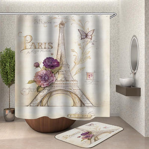 Shower Curtain of Paris Postcard Shower Curtain