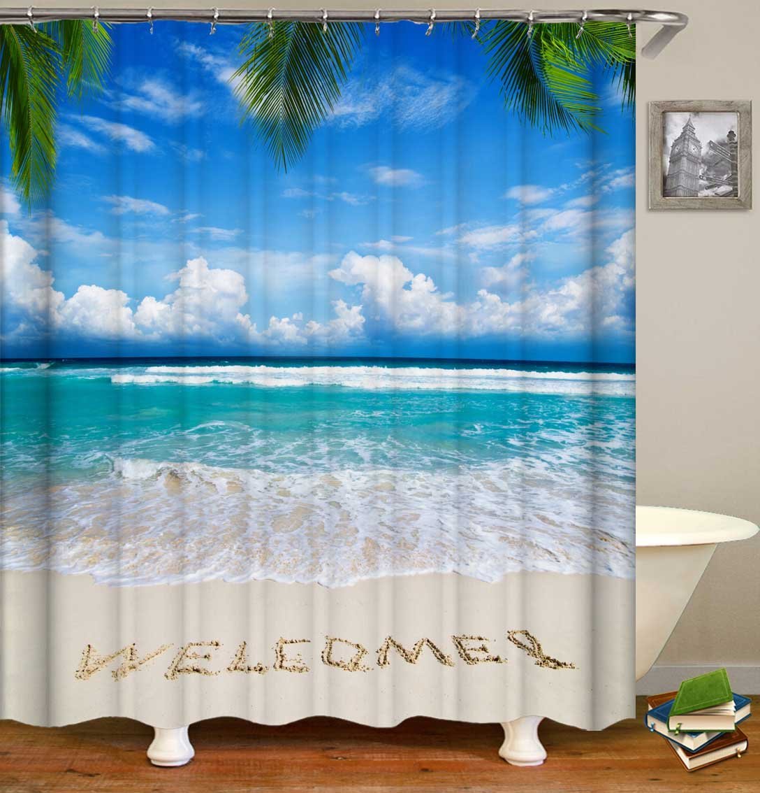 Welcome Beach Shower Curtain