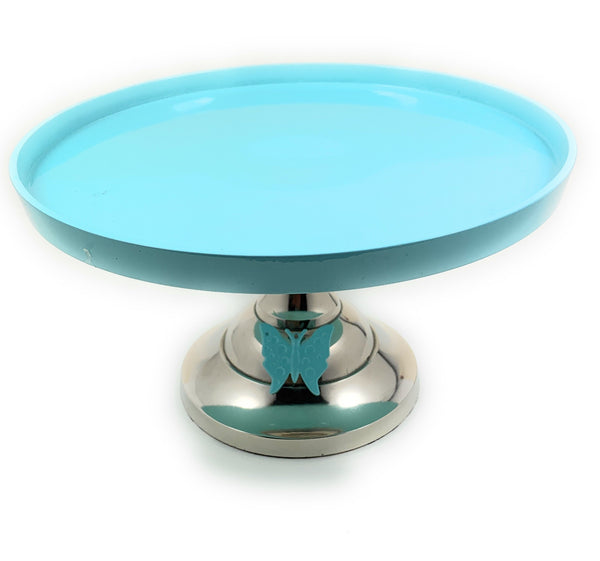 Cake Turquoise Stand with Turquoise Butterfly (10" Cake Holder)