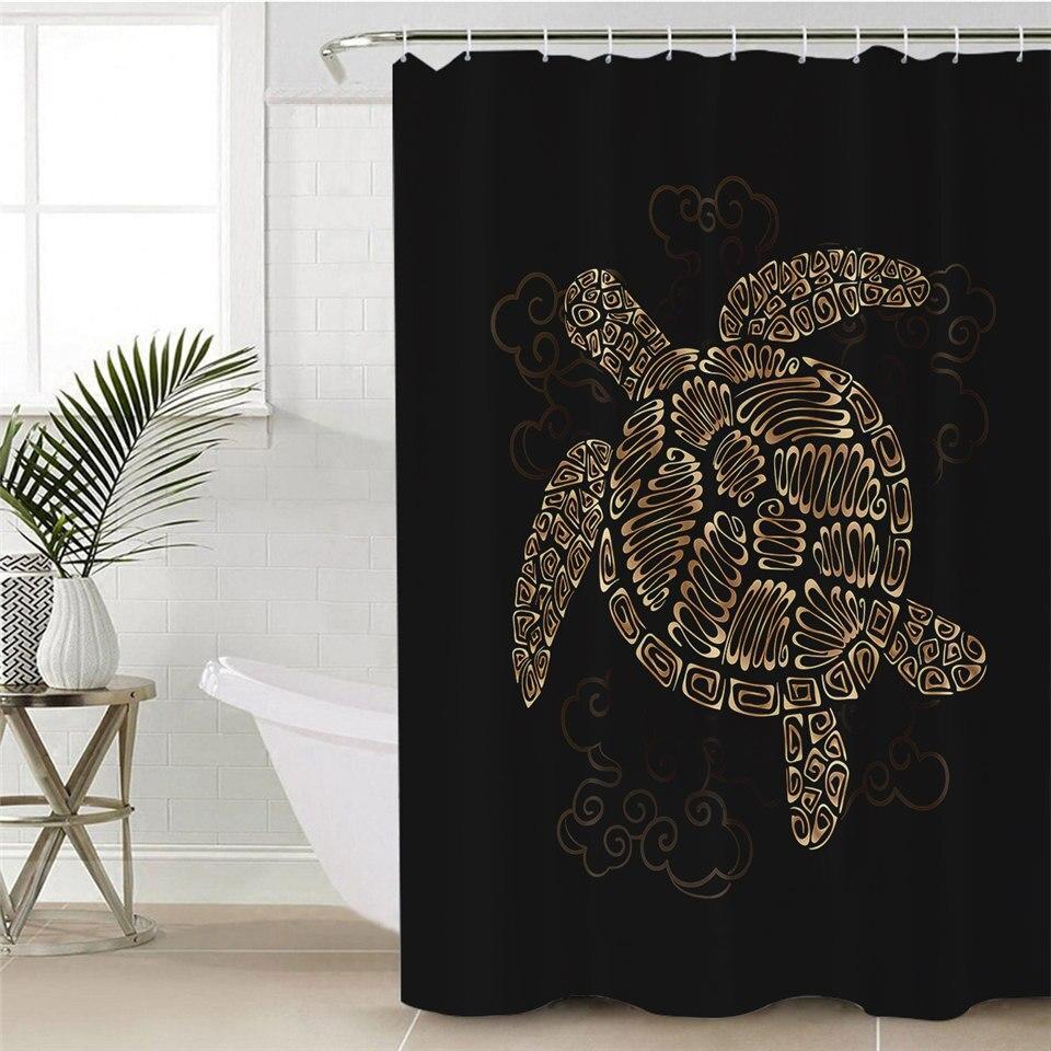 Golden Turtle Shower Curtain