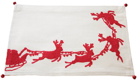 ML10107D Santa's Sleigh&Reindeer Placemat 14''x20''