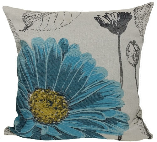 ML14938 Flower Emboridery Pillow, 18"x18"