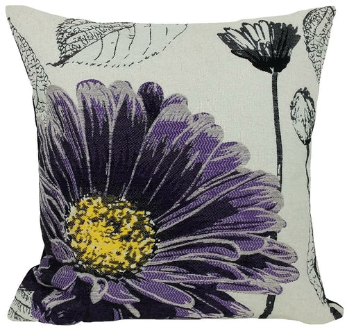 ML14938 Flower Emboridery Pillow, 18"x18"