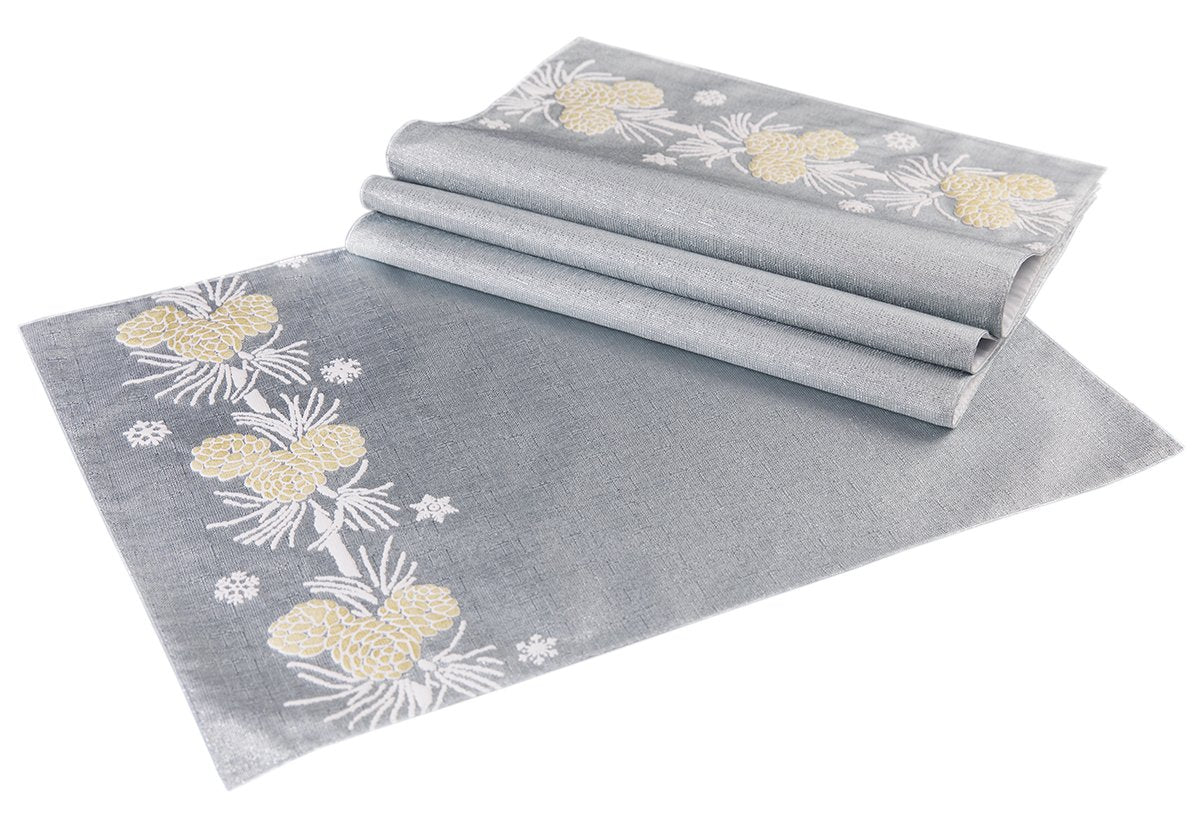 ML17117 Winter Pine Cone Placemats,13"x18", Set of 4