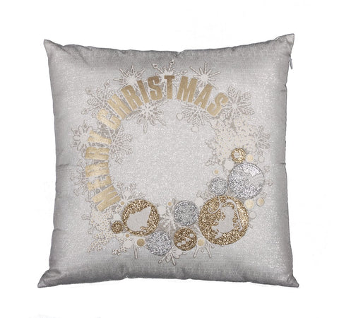 ML17119 Ornament Wreath Pillow, 18"x18"