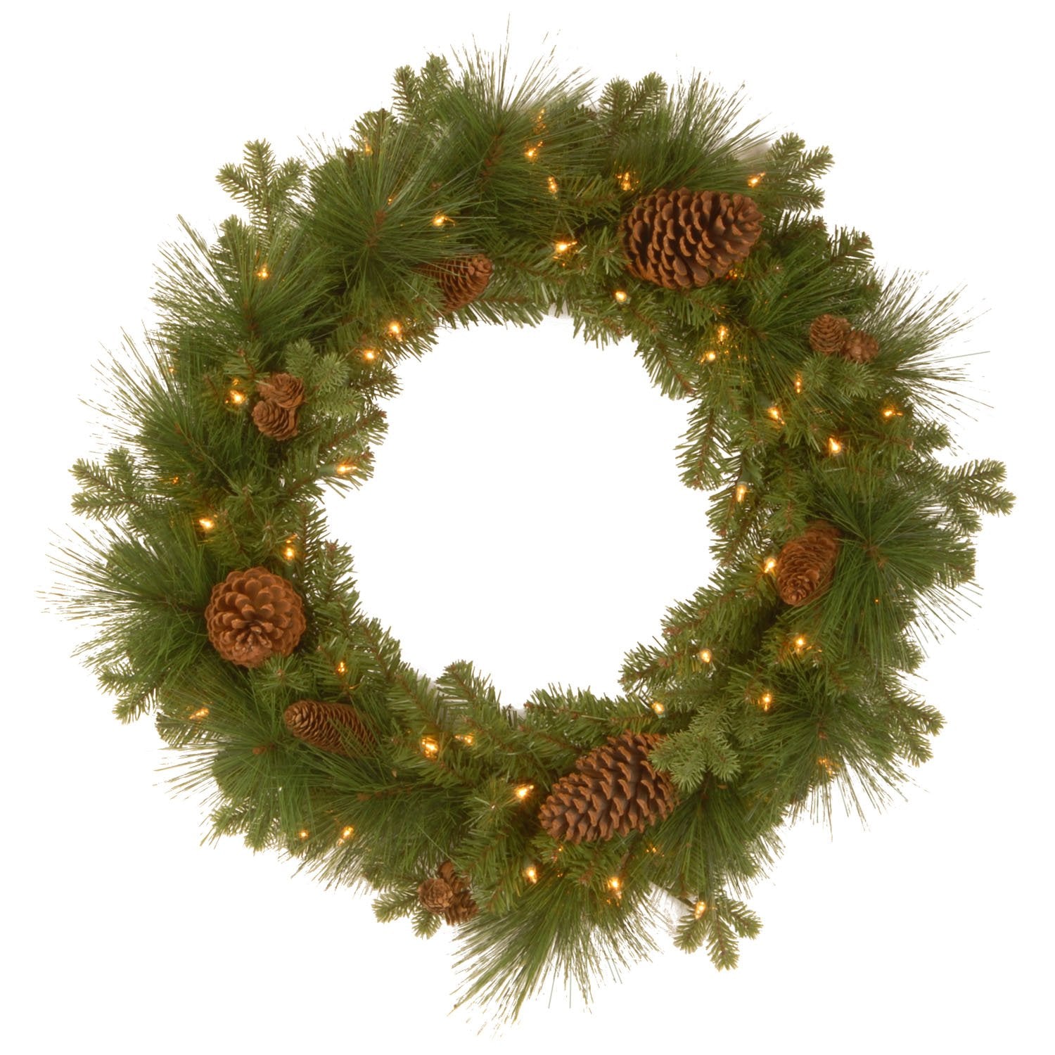 24" Eastwood Spruce Wreath with Battery Operated Warm White LED Lights