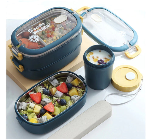 Stainless Steel Insulated Lunch Box Student School Multi-Layer Lunch Box Tableware Bento Food Container Storage Breakfast Boxes