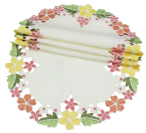 XD101812 Fancy Flowers Doilies, Set of 4