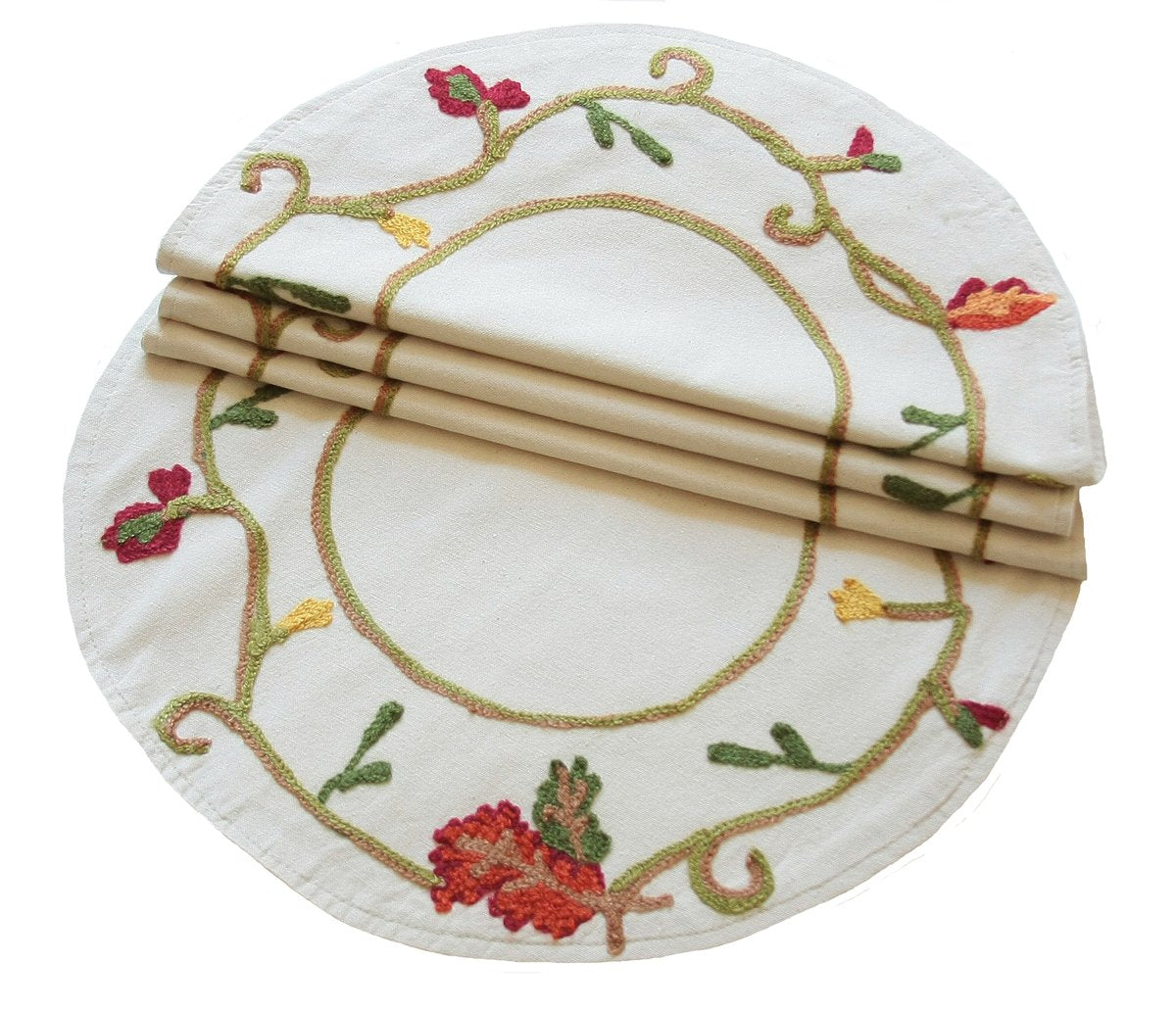 XD10813  Harvest Vine Round Placemats,16"  Set of 4