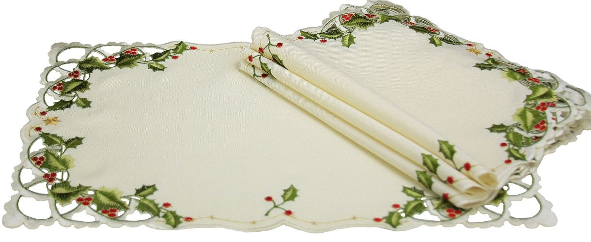 XD13188 Winter Berry Placemats,12"x18", Set of 4