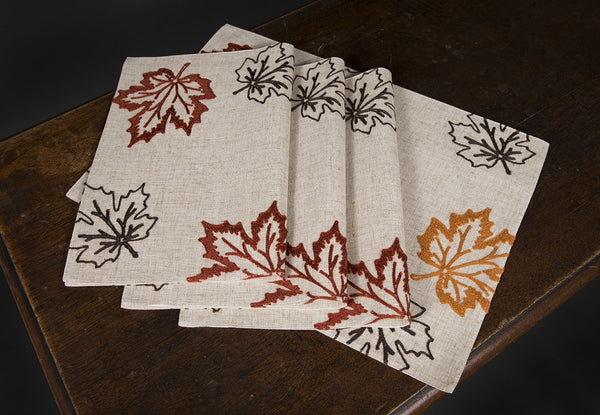 XD17143 Rustic Autumn Placemats, 14"x20", Set of 4