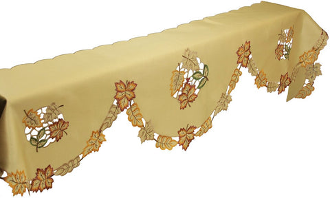 XD75018 Bountiful Leaf Mantel Scarf, 82"x60"x20"