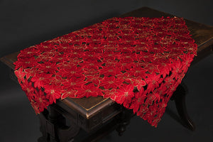 XD795022 Festive Poinsettia Table Topper,36''x36''