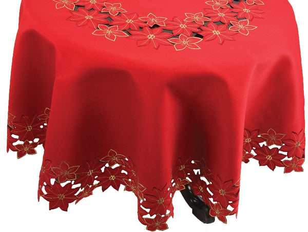 XD795022 Festive Poinsettia Tablecloth