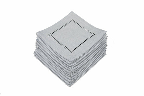 XD915918  Melrose Hemstitch Coaster 6"x6", Set of 12