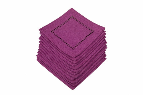 XD915918  Melrose Hemstitch Coaster 6"x6", Set of 12