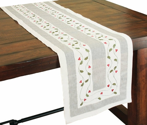 XD93253 Classic Holly Table Runner