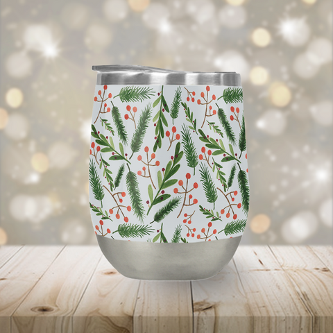 Christmas Branch Stemless Wine Tumbler