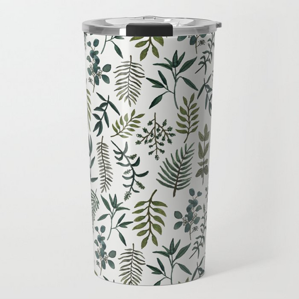 Fern Watercolor Travel Mug