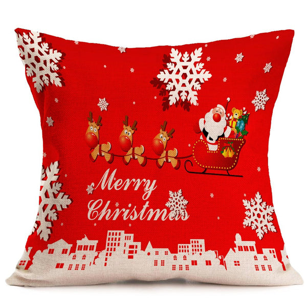 Christmas festive pattern car sofa pillow pillowcase