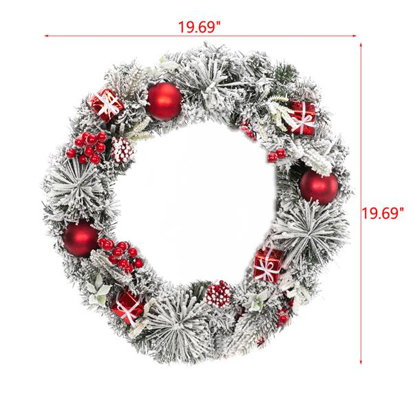 Christmas Wreath Decorated With a Snow-White Effect Apple Gift Box