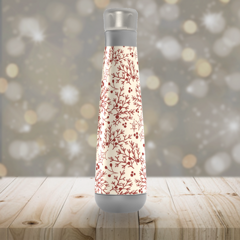 Red Christmas Branch Peristyle Water Bottle