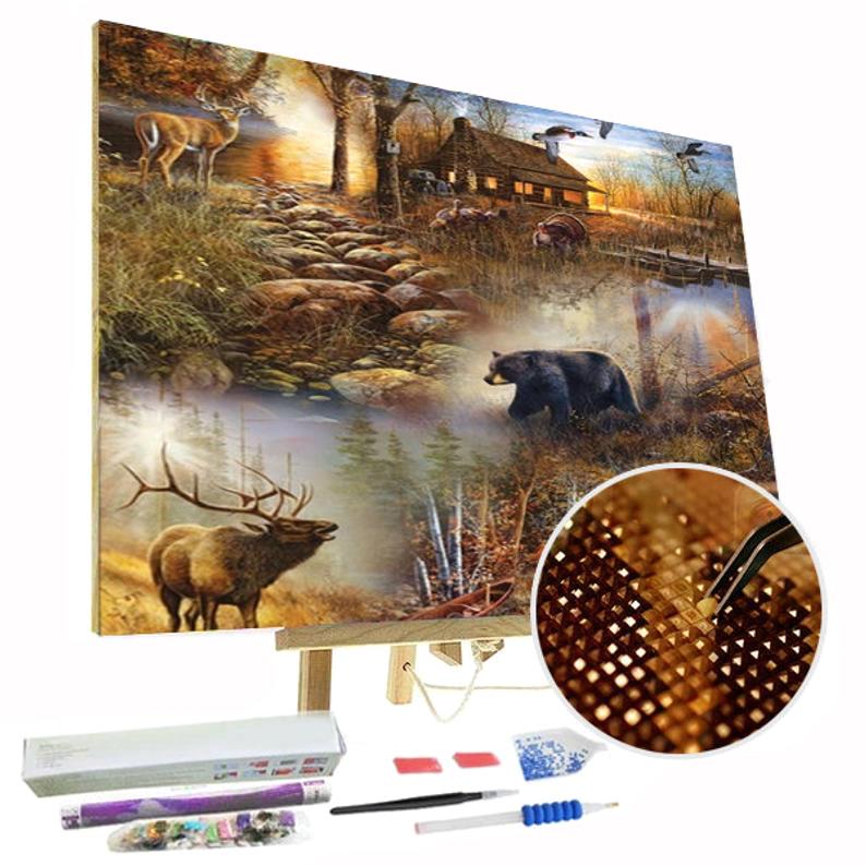 Paint By Diamonds Kit - Elk & Bear 5D