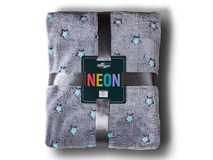 Blanket NEON/STARS/ash+turquoise