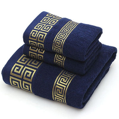 100% Cotton Towel Set Bathroom Geometric Pattern Bath Towel For Adults Face Hand Towels Terry Washcloth Travel Sport Towel